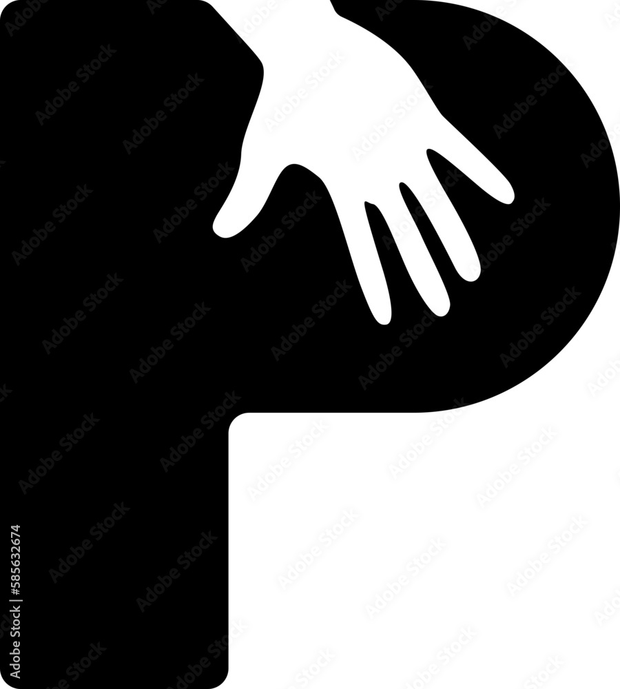 P Letter includes Hand Icon P Letter includes Hand Icon