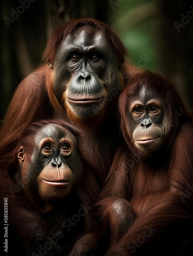 Orangutan family portrait © Studiohood