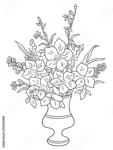 This intricate flower illustration is perfect for coloring enthusiasts of all ages. It features a variety of petals and leaves, ready to be brought to life with your favorite coloring tools.