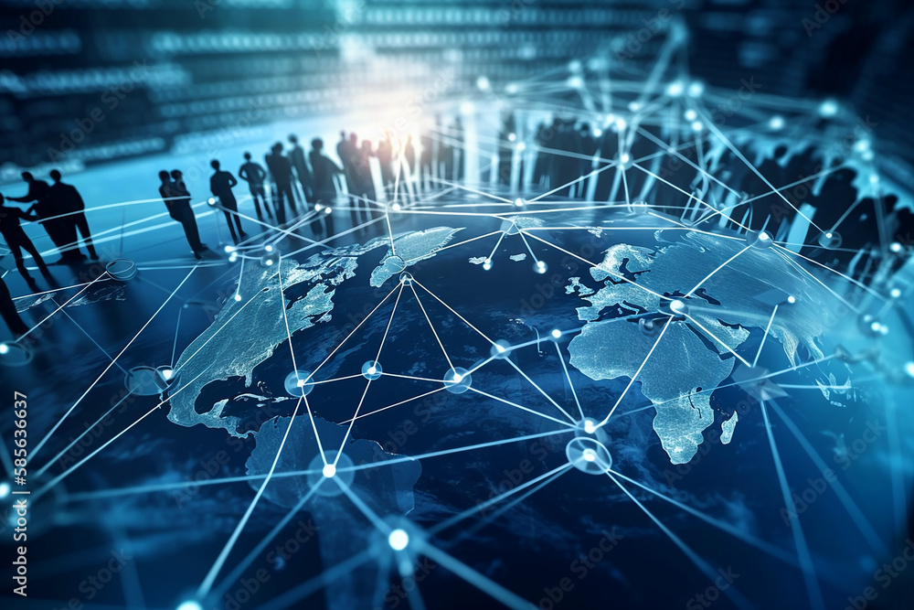Global business structure of networking. Generative AI Global business structure of networking. Generative AI