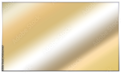 gold color gradient with shine light blank square and silver border stroke line element graphic template on transparent background