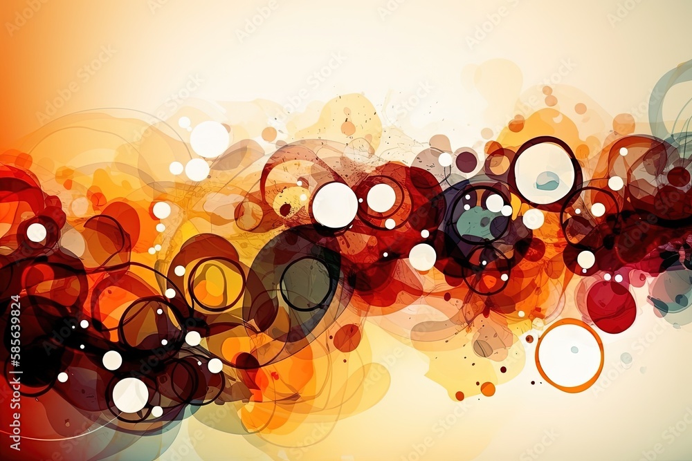 vibrant abstract background consisting of circular shapes and bubbles. Generative AI