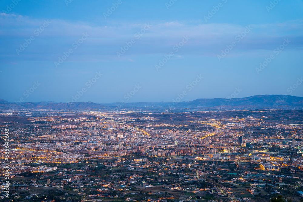 Murcia amaneciendo 
vistas desde la cresta del gallo
