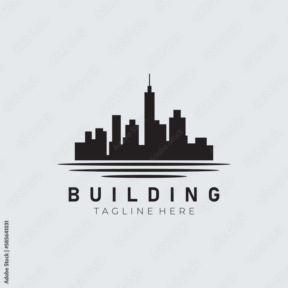 Modern Real Estate Building Logo Design, Construction Working Industry concept Icon