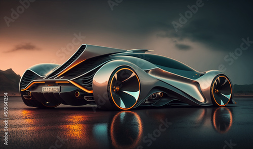Futuristic car concept autonomus mobile transportation. ai generate image. © Husna Hania Gallery