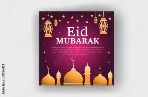 Eid mabarak islamic celebaration social media post design