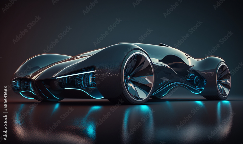 Futuristic car concept autonomus mobile transportation. ai generate image.