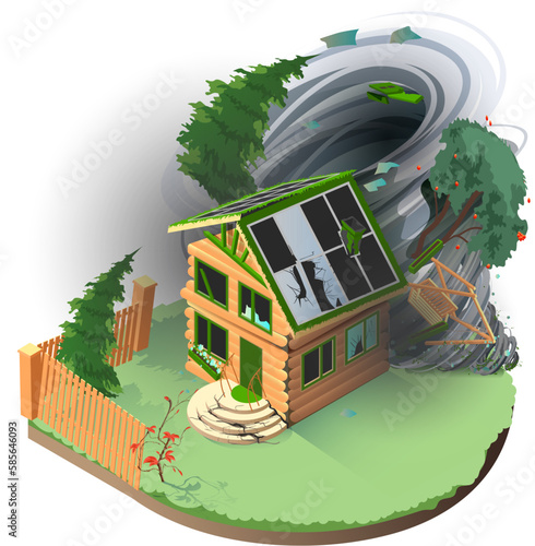 Real estate insurance hurricane storm destroy private residential building