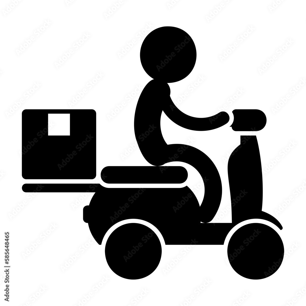 pictogram, motorcycle delivery icon