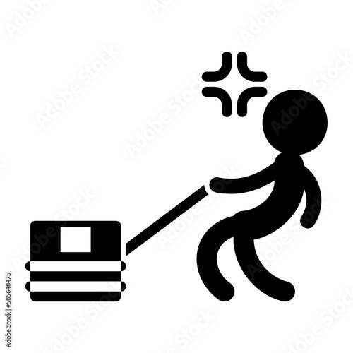 pictogram, pulling box icon
