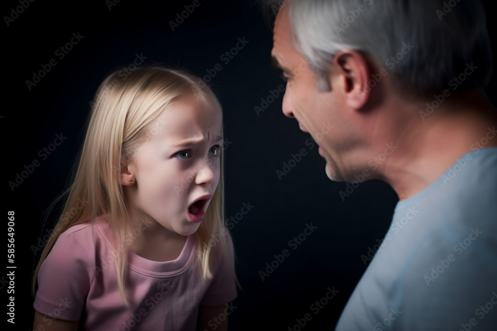 Child arguing with her Father, made with Generative AI Child arguing with her Father, made with Generative AI