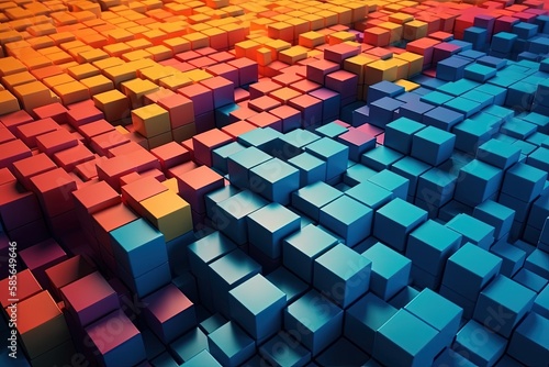 colorful cube mosaic. Generative AI