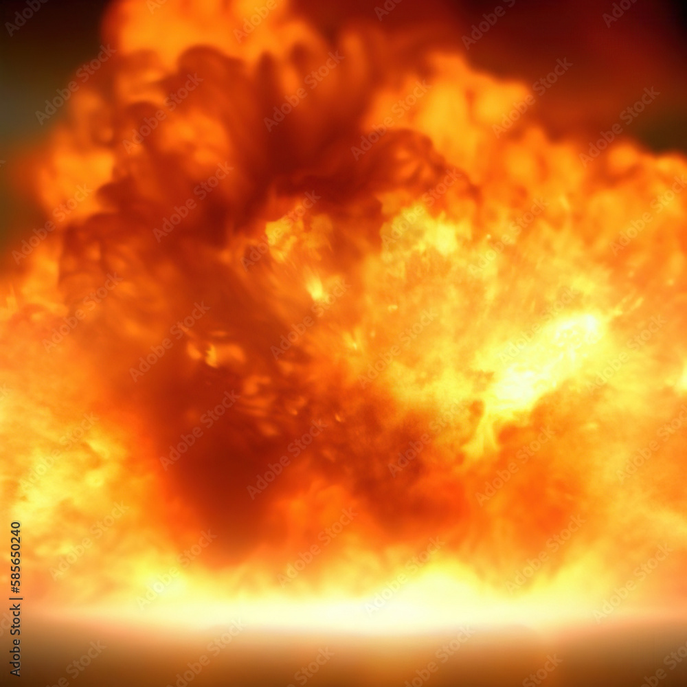 Orange burning explosion on the background with Generative AI