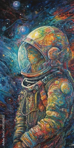 Wallpaper Mural Casque de tentacule, noyau d'éclaboussures fractales, calmar spatial, holographique, métallique, mode galaxie, fond de galaxie Voie lactée Torontodigital.ca