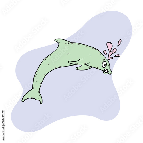 a jumping dolphin with a smile