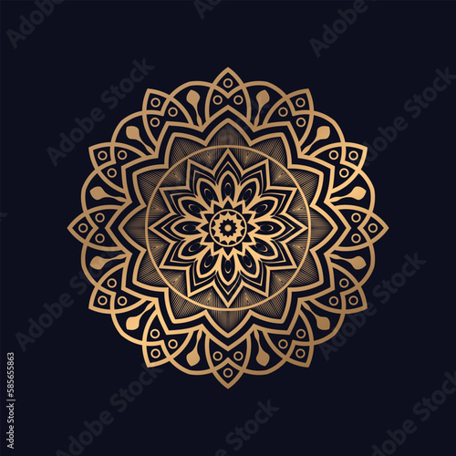 Ornamental decorative element in circle shape mandala design © tanvir enayet