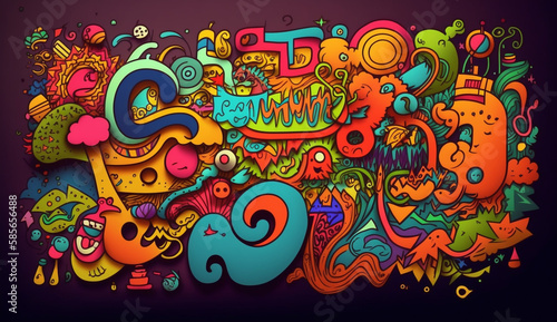doodle art mural fullcolor