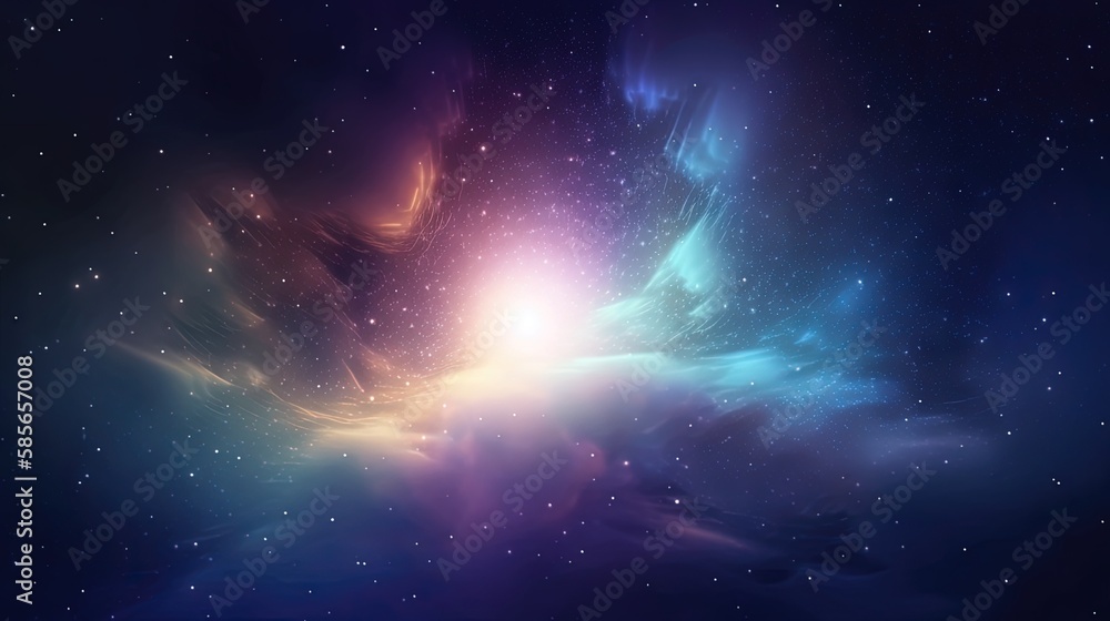 Fototapeta premium Une nébuleuse dans le gradient de l'espace. Beaucoup de couleurs dans la galaxie. Idéal comme fond d'écran.