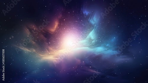 Une nébuleuse dans le gradient de l'espace. Beaucoup de couleurs dans la galaxie. Idéal comme fond d'écran. © Merilno