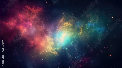 Une n  buleuse dans le gradient de l espace. Beaucoup de couleurs dans la galaxie. Id  al comme fond d   cran.