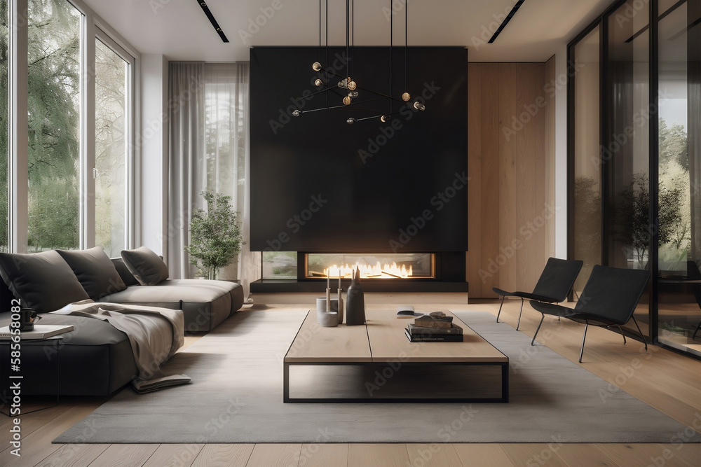 modern living room, generative ai modern living room, generative ai