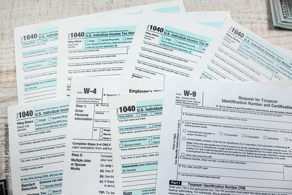 Fototapeta premium blank of 1040 tax form, closeup. Accounting concept