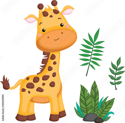 a vector of a cute giraffe