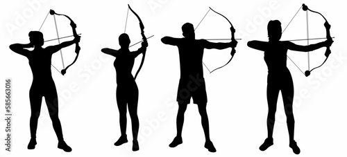 archer set isolated on white, logo, icon