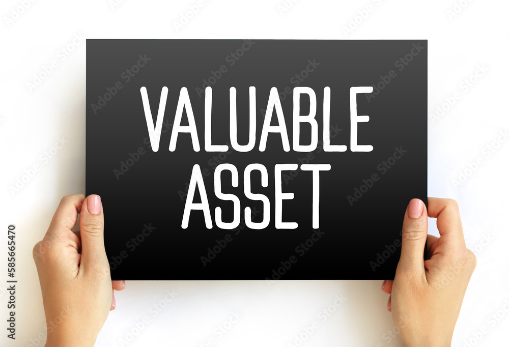 Valuable Asset text on card, concept background Valuable Asset text on card, concept background