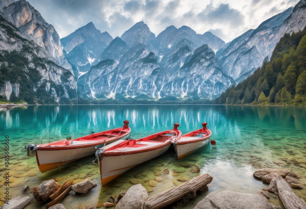lake louise banff national park, Boat on Lake with Mountain in background lake louise banff national park, Boat on Lake with Mountain in background