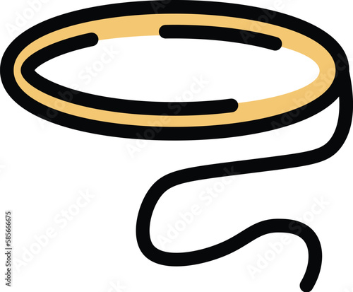 Cord lasso icon. Outline cord lasso vector icon for web design isolated on white background color flat