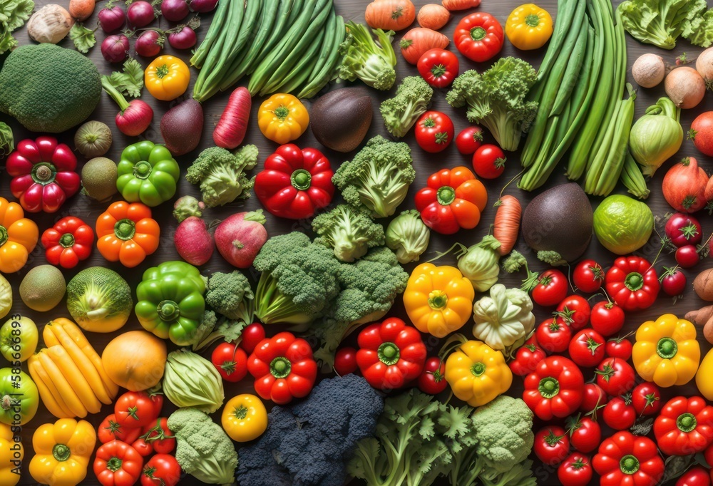 fruits and vegetables, 	
A variety of vegetables including black beans, black beans, and other fruits