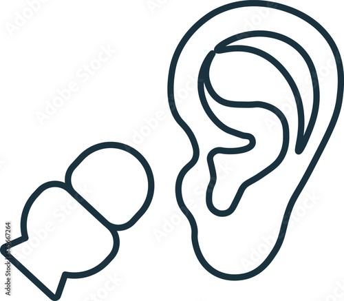 Ear Plugs line icon. Monochrome simple Ear Plugs outline icon for templates, web design and infographics