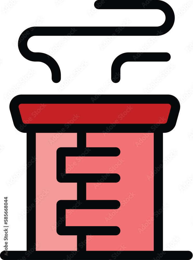 Chimney heating icon. Outline chimney heating vector icon for web design isolated on white background color flat Chimney heating icon. Outline chimney heating vector icon for web design isolated on white background color flat