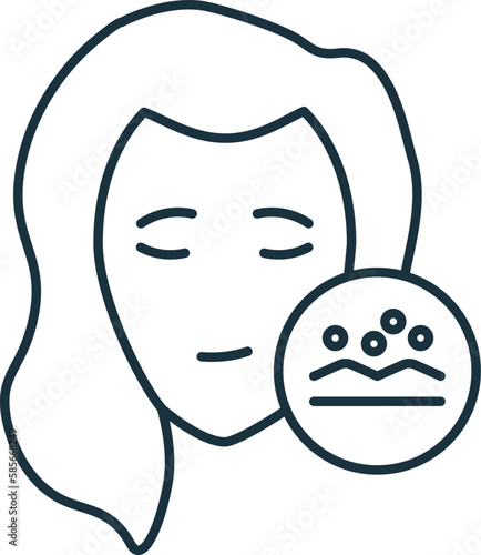 Uneven Skin line icon. Simple element from skin care collection. Creative Uneven Skin outline icon for web design, templates, infographics and more