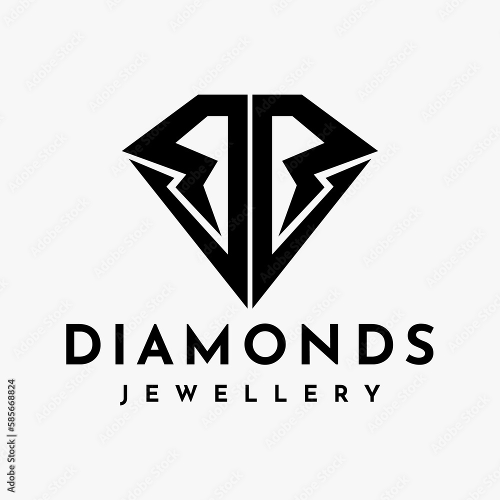Luxury diamond jewelry initial letter RR logo design Luxury diamond jewelry initial letter RR logo design