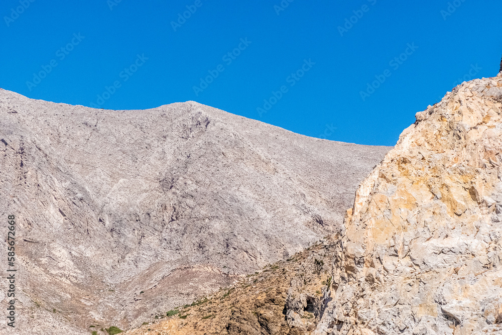 Rock face of a mountain composed of sand accumulated over the years Rock face of a mountain composed of sand accumulated over the years