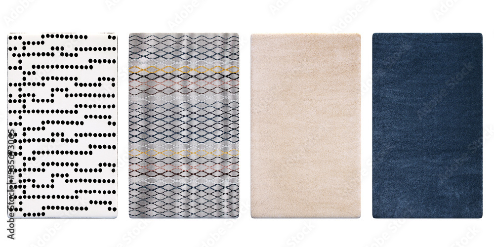 Fototapeta premium carpet for interior isolated on transparent background, home decor, 3D illustration, cg render