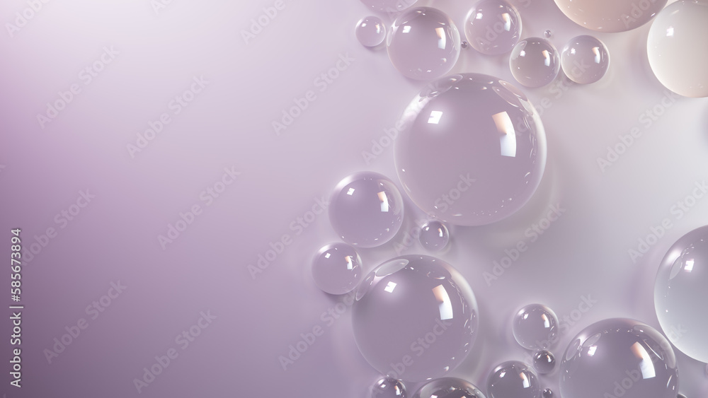 Liquid Droplets on White and Violet Background. Modern Wallpaper with Copy-Space. Liquid Droplets on White and Violet Background. Modern Wallpaper with Copy-Space.