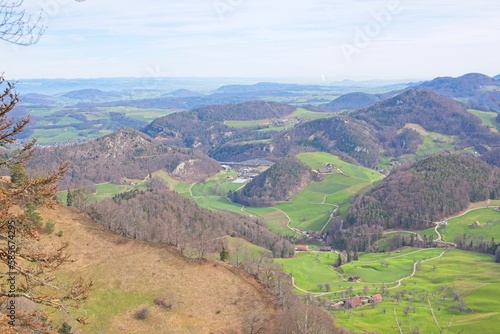 landscape in switzerland in the canton of basel land from the "Lauchflue". 