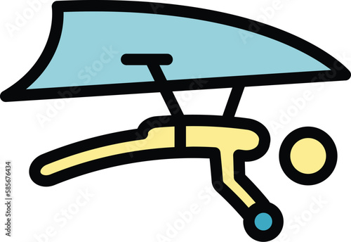 Man hang gliding icon. Outline Man hang gliding vector icon for web design isolated on white background color flat