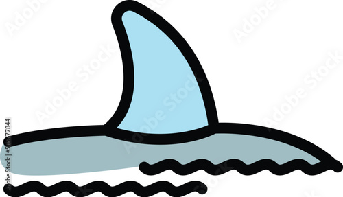 Whale predator icon. Outline whale predator vector icon for web design isolated on white background color flat