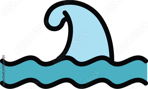 Underwater orca icon. Outline underwater orca vector icon for web design isolated on white background color flat