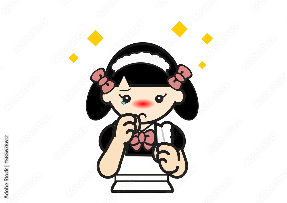 Obraz premium うるうる顔のメイドの女の子