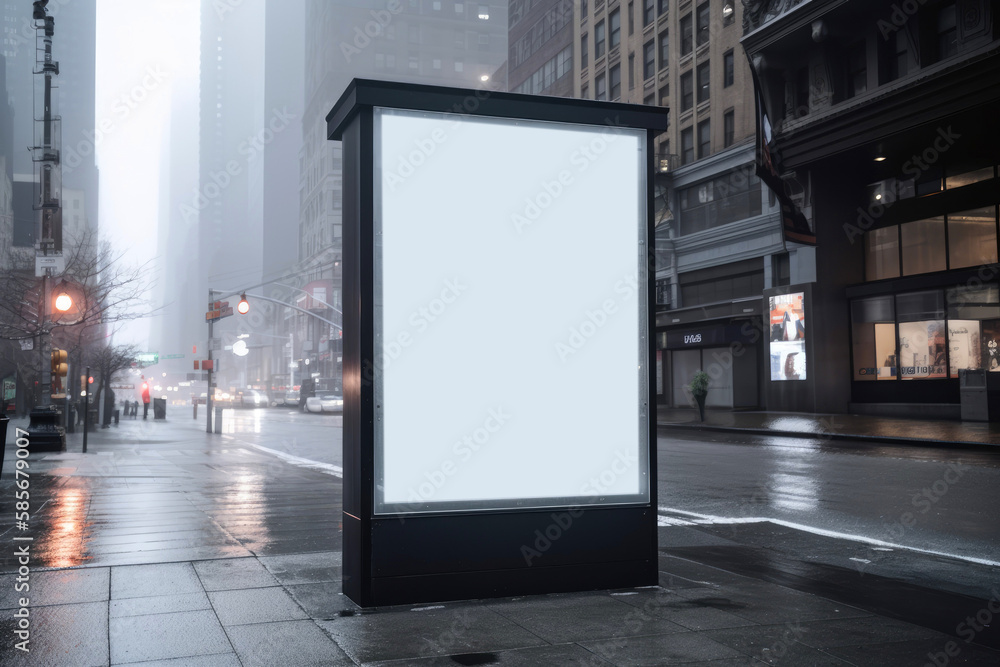 Blank vertical billboard for outdoor advertising poster. Generative AI