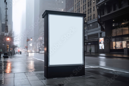Blank vertical billboard for outdoor advertising poster. Generative AI
