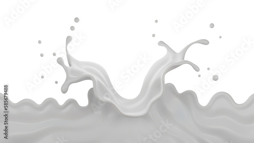 Milk splasht png file , 3D Rendering, 3D illustration