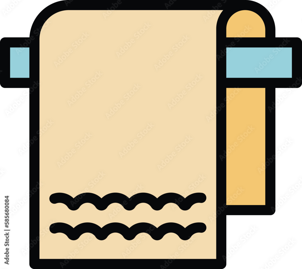 Sea towel icon. Outline Sea towel vector icon for web design isolated on white background color flat Sea towel icon. Outline Sea towel vector icon for web design isolated on white background color flat