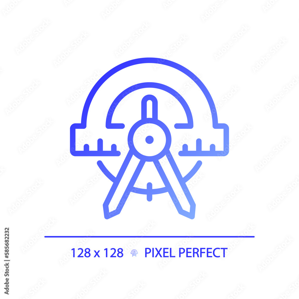 STEM in geometry pixel perfect gradient linear vector icon. Shapes studying method. School course strategy. Thin line color symbol. Modern style pictogram. Vector isolated outline drawing STEM in geometry pixel perfect gradient linear vector icon. Shapes studying method. School course strategy. Thin line color symbol. Modern style pictogram. Vector isolated outline drawing
