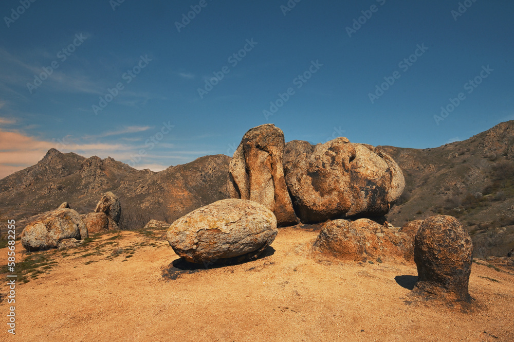 Monolith formations in Macin Mountains, Romania